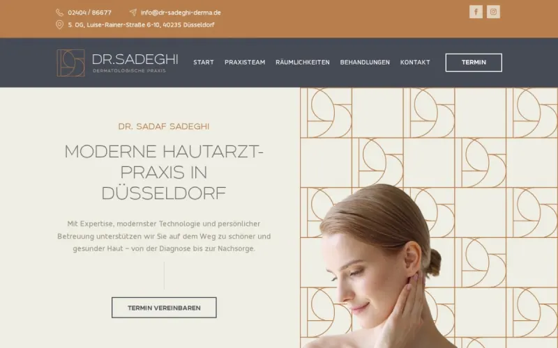 Website von Dr. Sadeghi, Dermatologie, Startseite