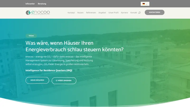 Website von enocoo, Energie und Umwelt, Startseite