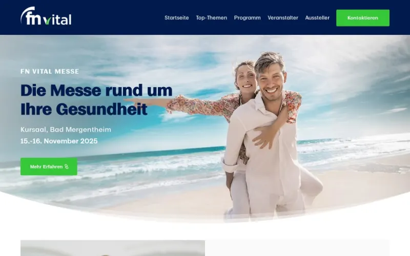Website von FN Vital, Kultur und Veranstaltung, Startseite