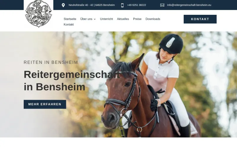 Website von Reitergemeinschaft Bensheim, Verein und Verband, Startseite