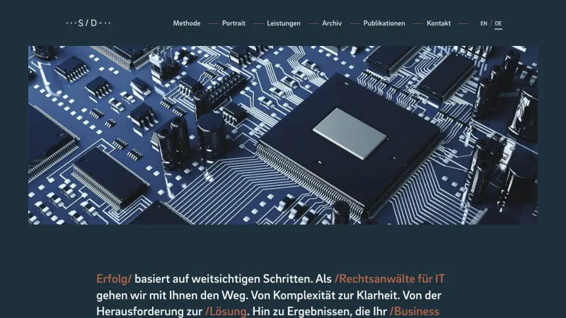 Website von SD Anwälte, Rechtsanwalt, Startseite