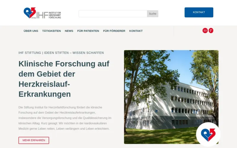 Website von Stiftung IHF, Arztpraxis, Startseite