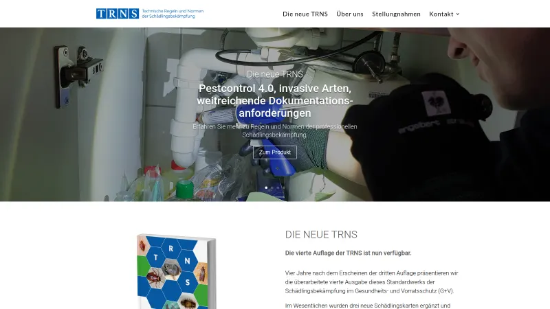 Website von TRNS, Sonstiges, Startseite